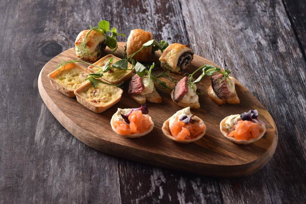Board with selection of hors d'oeuvres