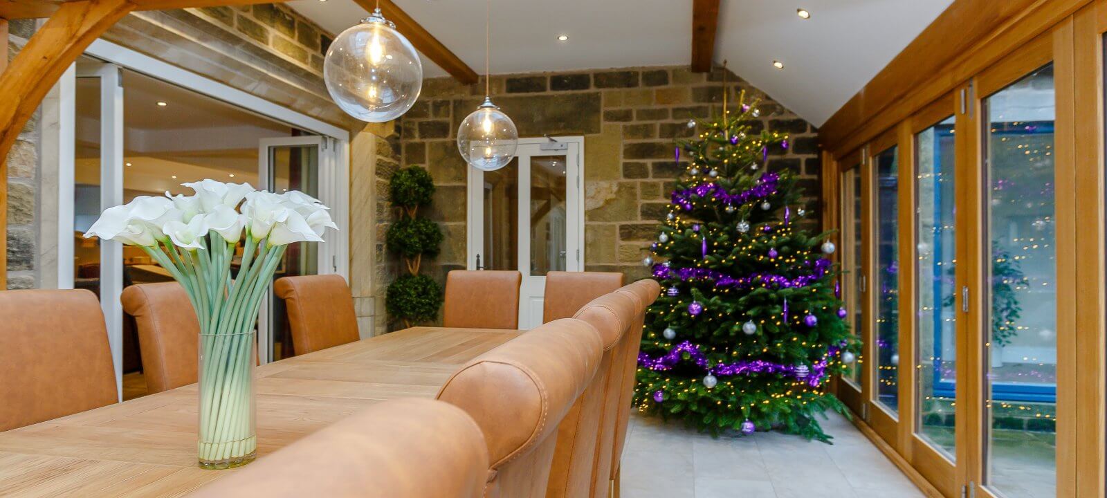 Christmas tree in dining room