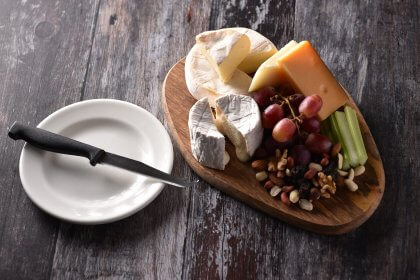Cheeseboard with fruit and nuts